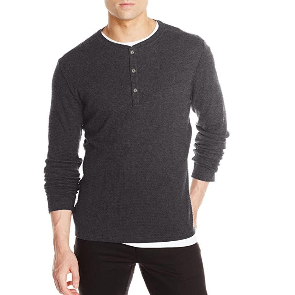 Jack Spade Men's Gilford Dark Grey Henley Shirt